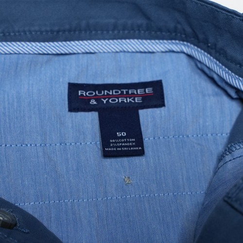 Roundtree & Yorke Casuals Men's Shorts 50"x9" Big Blue Solid Stretch NWT - Picture 8 of 9