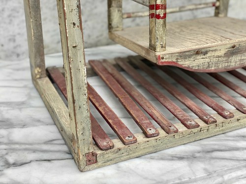 Antike Volkskunst Holz Puppengröße Garten Landschaft Schaukel - Bild 9 von 10