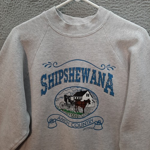 Vintage Fruit Of The Loom Sweater Adult 2XL XXL Gray Sweatshirt Amish Nature 90s - Picture 8 of 10