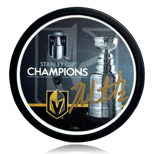 Zach Whitecloud Autographed Stanley Cup Vegas Golden Knights Hockey Puck COA IGM - Picture 1 of 5