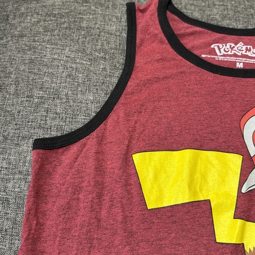 Pokemon Pikachu Mens Red Sleeveless Tank Top Medium - Picture 5 of 9