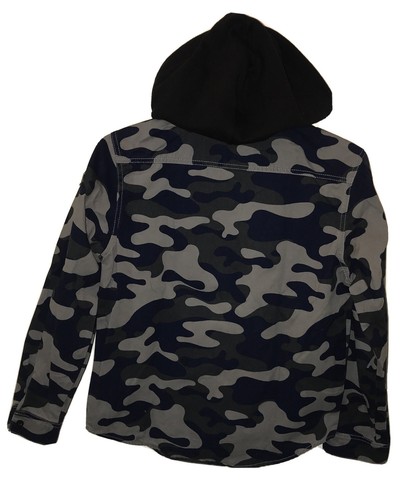 Wonder Nation Boy’s Camo Mechanic Zip Up Jacket with Hood, Size XL/XG (14-16) - Picture 5 of 6