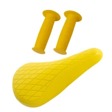 PRO+ Yellow Diamond Saddle & Yellow Mushroom Grips BMX BIKE