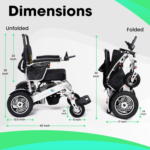 Fold And Travel Lightweight Foldable Remote Control Electric Power Wheelchair - Picture 3 of 13