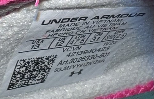 Men’s Under Armour Blur Smoke 2.0 MC Pink Football Cleats Size 13 (3026330-601) - Picture 6 of 6