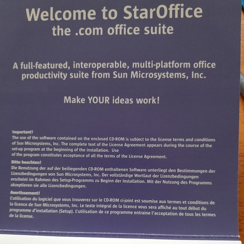 StarOffice 5.2 Sun Microsystems Installation CD PArt No 411-1905-01 - Picture 5 of 7