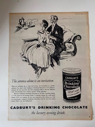 1955 ZEITSCHRIFT WERBUNG CADBURYS TRINKSCHOKOLADE BRATEN SCHOKOLADE SONNENFRISCH ORANGE - Bild 3 von 4