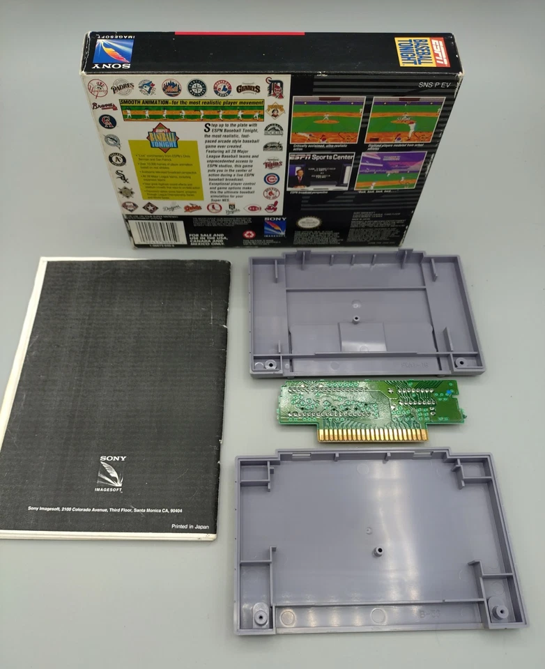 ESPN Baseball Tonight (Super Nintendo, 1994) w. Box & Manual - Image 2 of 2