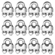 1/4 Inch 6Mm Wire Rope Clamps Clip 304 Stainless Steel Cable Clip Fastener 12 Pc