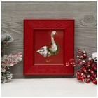 Cottagecore Christmas Holiday Goose Framed Wall Decor 10" H x 9" W x 0.86" D