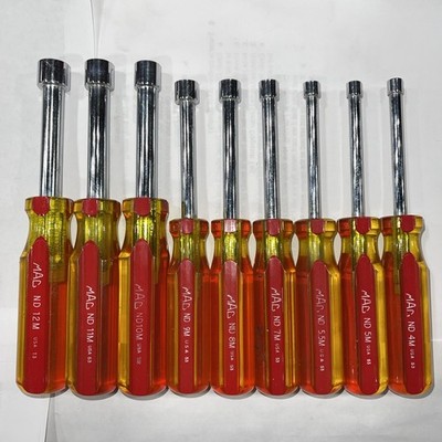 MAC Tools ND9K Metric Nut Dr . 9 pc  4,5,5.5,7,8,9,10,11,12,M Clear Yellow Hand