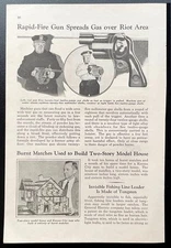 Tear Gas Machine Gun 1936 pictorial “Rapid-Fire Gun Spreads Gas over Riot Area”