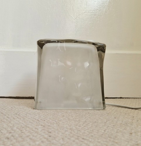 IKEA Iviken Ice Cube Frosted White Glass Table Bedside Lamp 1990's 15.5cm - Picture 8 of 12