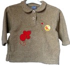 Z Pull Bouclette beige manche longue avec souris et chat rouge fille 18 mois