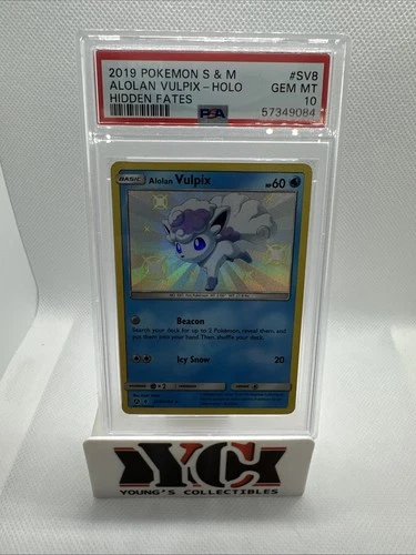 Pokémon PSA 10 Alolan Vulpix SV8/SV94 Shiny Vault SM Hidden Fates
