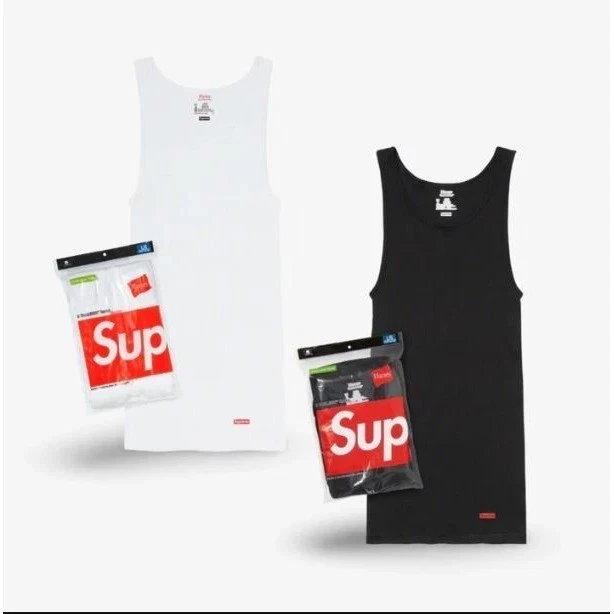 Hanes Supreme Tagless Tank Tops 3-Pack White & Black