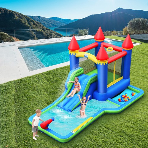 Inflatable Castle Bouncer Bounce House Slide Water Park BallPit w/ 550W Blower - Picture 3 of 8