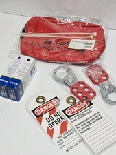 BRADY 105969 Portable Lockout Kit, Electrical Lockout, Pouch, Filled w/8 PIECE