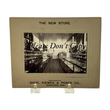 1900s Kewaunee Wisconsin Photo Bach Kieweg Poser Co Interior New Store Matted #2