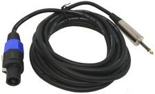 Pro Audio DJ Universal Pa Speaker 15 Foot Speakon Male To 1/4" Jack Cable 12Ga