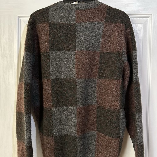 New Zara Wool Alpaca Blend Men’s Gray Plaid Sweater Large 9598/313 - Picture 4 of 8