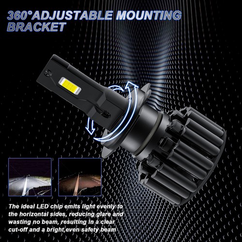 H7 LED Headlight Bulb Kit For 2006-2017 Ford Fusion High Beam Light 6000K 2x - Bild 12 von 19