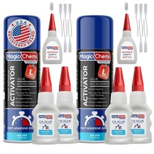 CA Glue with Activator 4 x 1.7 oz  2 x 13.5 fl oz , Large Set 2 Pack 