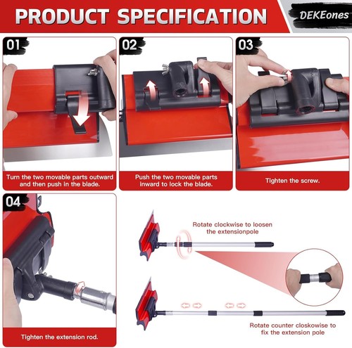 Trockenbau Skimming Klinge Set mit tragbarem Koffer, Edelstahl 6", 10", 16", 2... - Bild 4 von 8