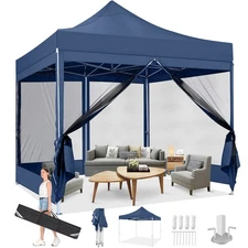 Canopy 10x10ft/10x20ft Heavy Duty Pop up Gazebo Mesh Screen Tent with Sidewalls