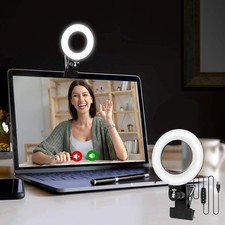 Video Conference Ring Light for Monitor, Clip-On, Laptop  Computer Lighting