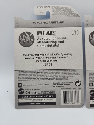 🔥🛞 Hot Wheels 1:64 77 Pontiac Firebird Blue/White Lot of 2 2017 HW Flames 🔥🛞 - Bild 6 von 9