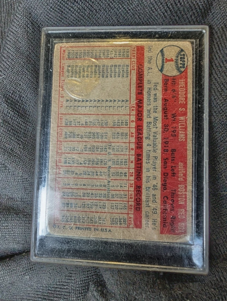 1954 Topps Тед Уильямс, 1961 Topps Yastrzemski & 1953 Topps Campanella HOF ЛОТ - Изображение 4 из 4