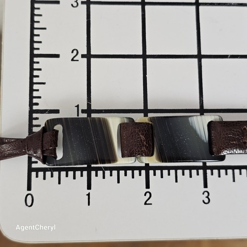 MAX MARA L OSFM 31-42" Brown Leather Bakelite Tortoise Shell Belt Made in Italy - Picture 6 of 21