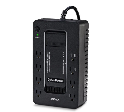 Cyber Power SX550G-R 550VA / 330W System UPS, 8 gniazd, czarny certyfikowany odnowiony - Zdjęcie 3 z 7