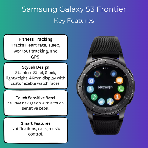 Reloj inteligente Samsung Galaxy Watch Gear S3 Frontier 46 mm en caja - Excelente - Imagen 5 de 12