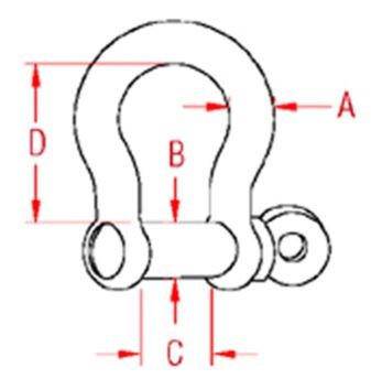 Scuba Choice 304 Stainless Steel Bow Shackle Screw Pin - Picture 2 of 3