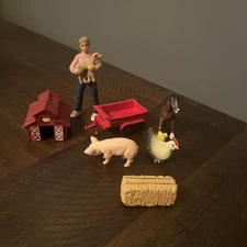 Vintage Safari Ltd 1998 Barn/Tractor And Others 8 Pieces