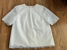 LK Bennett blouse eyelet Top Size 6 Women Fem...