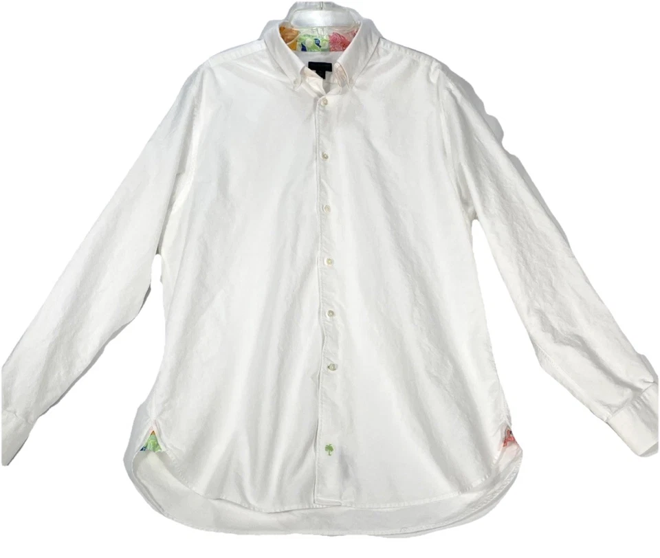 Camisa Lilly Pulitzer Via Palm Beach Colony para hombre XL blanca con botones L/S usada en excelente estado Foto 2 de 4