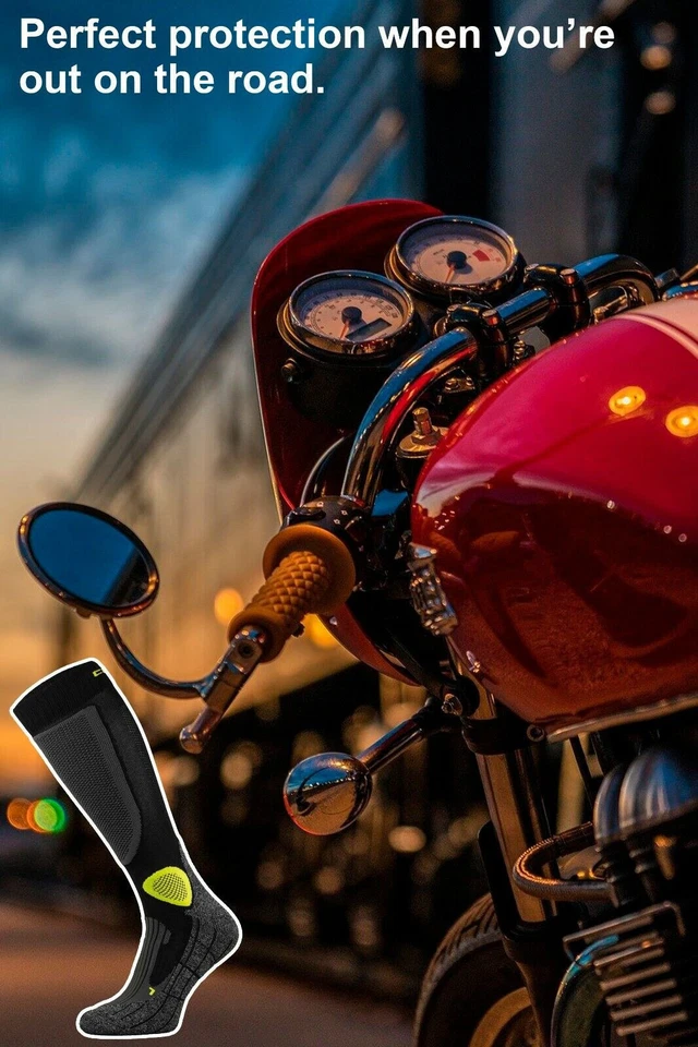 COMODO - Calcetines Bota de Motocicleta | Calcetines Largos de Motocicleta | Para Hombres y Damas Foto 4 de 4
