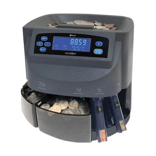Nadex S540 Pro | Coin Counter, Sorter, and Wrapper | Up to 300 Coins Per Min - Picture 5 of 5