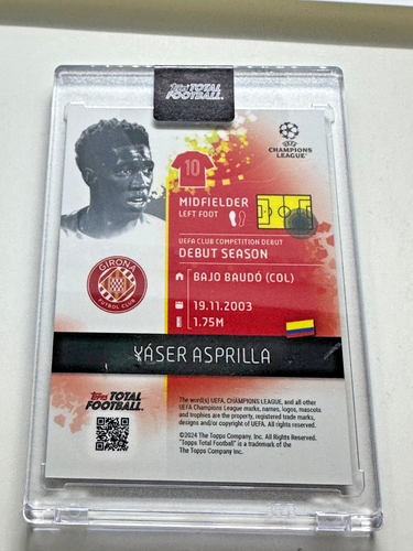 2024-25 Topps Total Football Pro Pass /99 Yaser Asprilla #886 Rookie RC - Picture 3 of 4