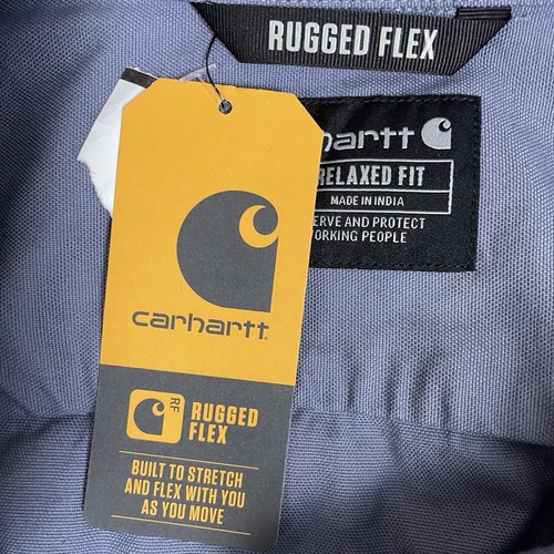Carhartt Shirt Mens Large Gray Rugged Flex Relaxed Fit Mid Weight Canvas - Picture 7 of 10