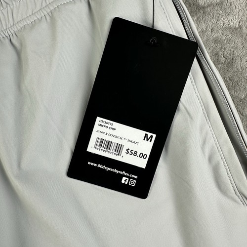 NUEVO CON ETIQUETAS 90 Degree by Reflex Warp X Endurance 7” Pantalones Cortos M Gris Atlético Gimnasio Correr - Imagen 11 de 13