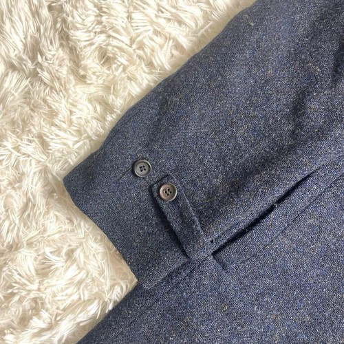 MARGARET HOWELL × HARRIS TWEED Navy Wool Balmacaan Coat Unisex F/S - Picture 5 of 12