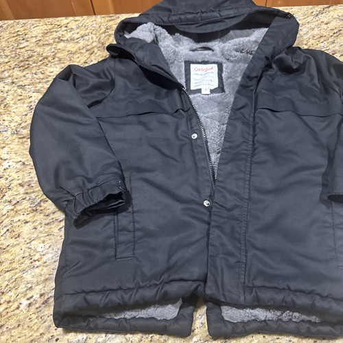 Cat Jack Kinder Jacke schwarz Sherpa gefüttert Kapuze Winter Parka Gr. Medium Cpix - Bild 2 von 10