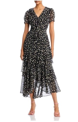 KARL LAGERFELD PARISWomen's Floral-Print Ruffled Maxi Dress NWT Flowy Layered  - Bild 1 von 10