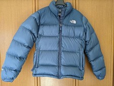 NORTH FACE Logo Nuptse Down Jacket Blouson Coat Men Size 90 Blue 700 fill