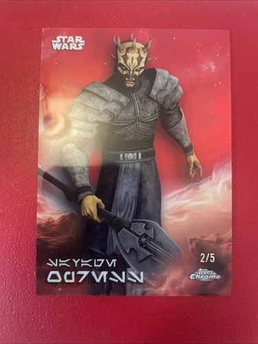 2025 Topps Chrome Star Wars Savage Opress Red Aurabesh/5 - Imagen 1 de 14