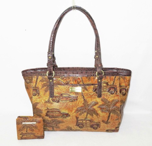 Brahmin seltene Sepia Brown Copa Cabana Woody Wagon 57 Chevy Arno Tragetasche & Geldbörse Neu mit Etikett - Bild 1 von 10